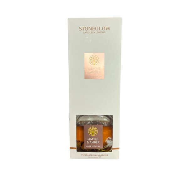 NEW Stoneglow Candles Jasmine & Amber Fragranced Reed Diffuser - 4.06 fl oz - Picture 2 of 5